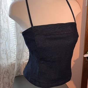 Contrast , jean camisole with side zipper